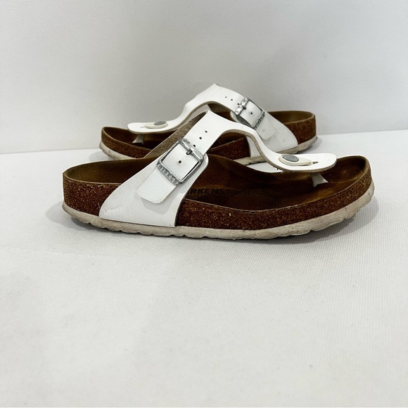 Birkenstock Gizeh Sandal White Leather Sandals Size 38 (US 7) - Picture 5 of 14